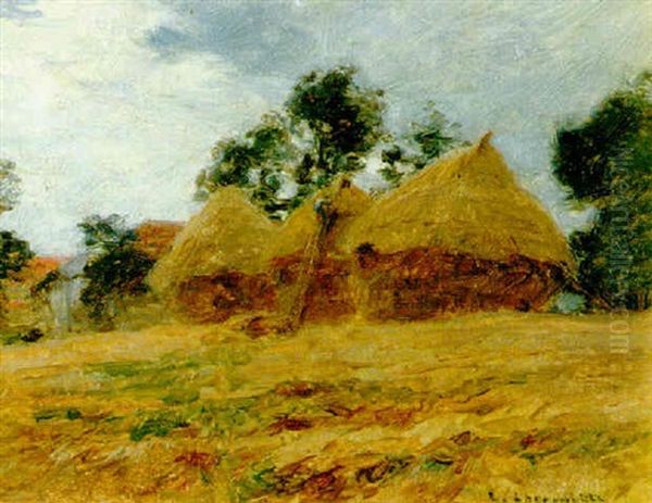 Les Meules Oil Painting by Leon Augustin L'Hermitte