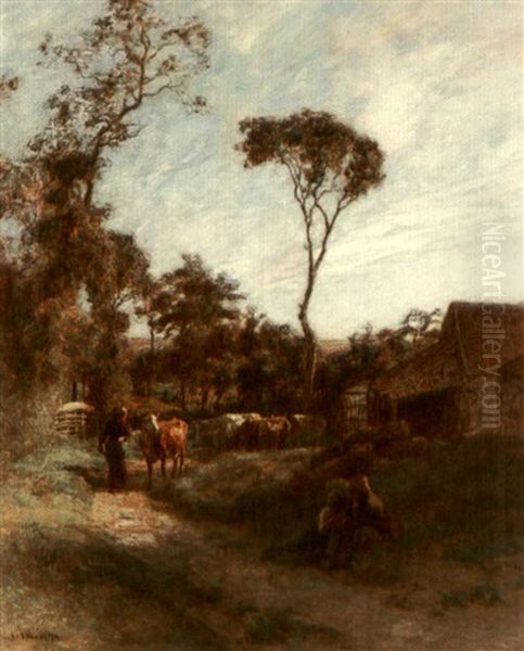 La Ferme De Sombre by Leon Augustin L'Hermitte