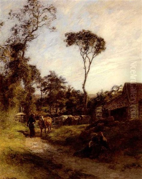 La Ferme De Sombre by Leon Augustin L'Hermitte