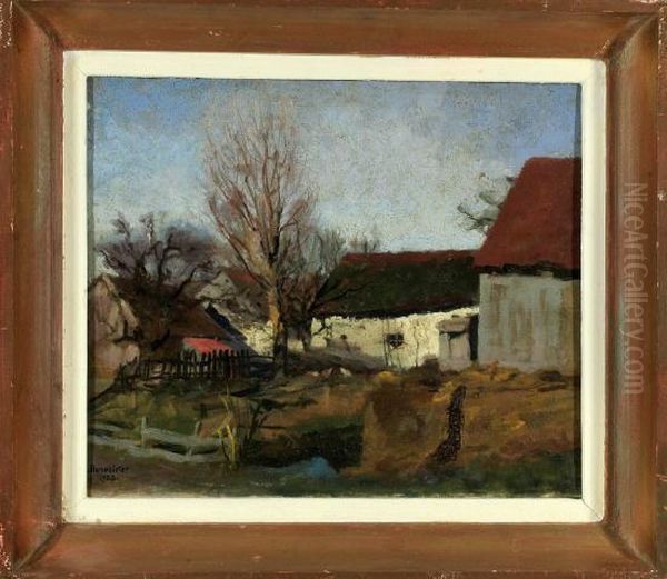 Gehoft Im Vorfruhling Oil Painting by Alois Josef Benedicter