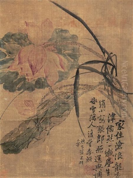 Lotus Oil Painting by  Li Shan