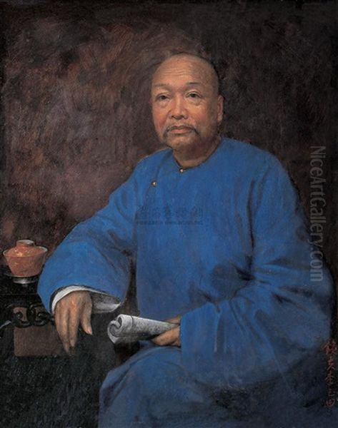 Portrait Of Kang Youwei by  Li Tiefu