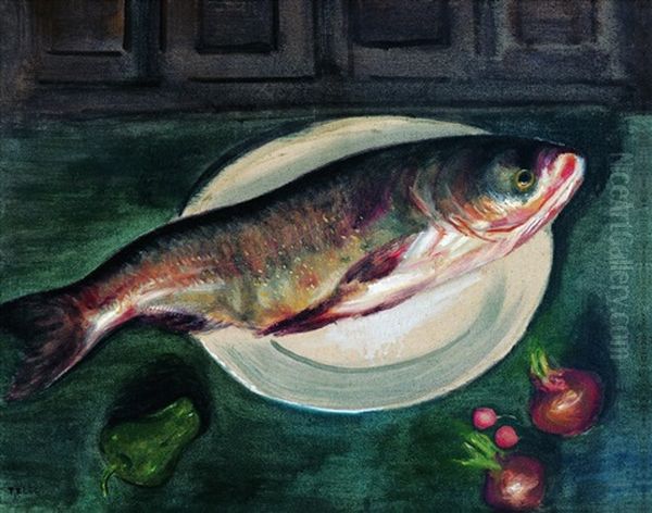 Fish With Red Fruit by  Li Tiefu