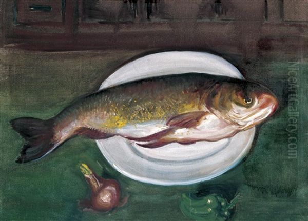 Fish Oil Painting by  Li Tiefu