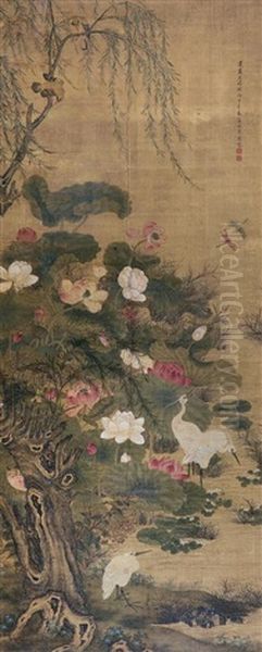 Lotus Oil Painting by  Li Xiuyi