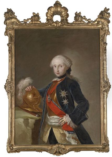 Staatsportrat Des Jungen Konigs Ferdinand Iv. Von Neapel In Einem Kurass Mit Dem Orden Vom Goldenen Vlies, Dem Januariusorden Und Dem Orden Vom Saint Esprit Oil Painting by Francesco Liani