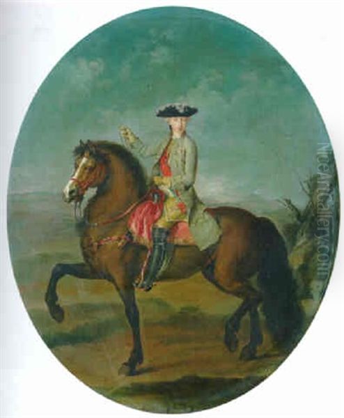 An Equestrian Portrait Of Francis, Duke Of Lorraine Oil Painting by Francesco Liani