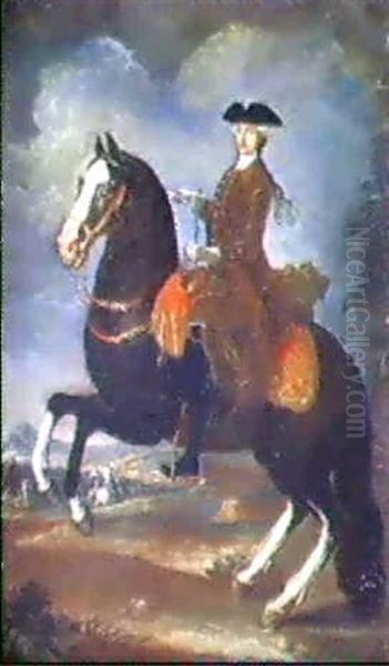 Ritratto Equestre Di Maria Amalia Di Sassonia Oil Painting by Francesco Liani