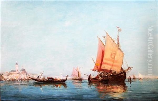 Shipping Off Venice Oil Painting by Giovanni Battista Della Libera