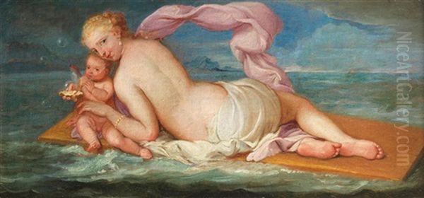 Galatea With A Putto Oil Painting by Pietro (Libertino) Liberi