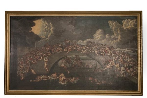 Battle Of The Fists Oil Painting by Pietro (Libertino) Liberi