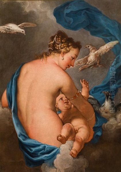 Venus Und Amor Oil Painting by Pietro (Libertino) Liberi