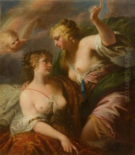 Mythological Scene, Possibly Diana And Juno Oil Painting by Pietro (Libertino) Liberi