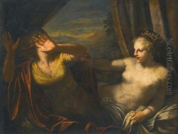 Joseph And Potiphar's Wife Oil Painting by Pietro (Libertino) Liberi