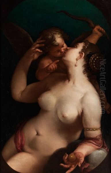 Venus Und Amor Oil Painting by Pietro (Libertino) Liberi