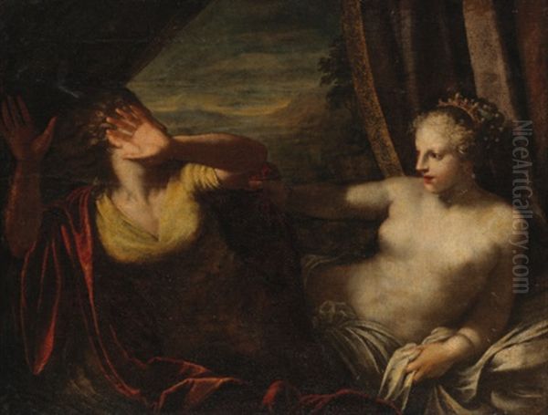 Joseph And Potiphar's Wife Oil Painting by Pietro (Libertino) Liberi