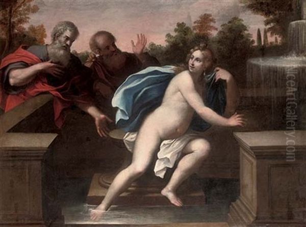 Susanna And The Elders Oil Painting by Pietro (Libertino) Liberi