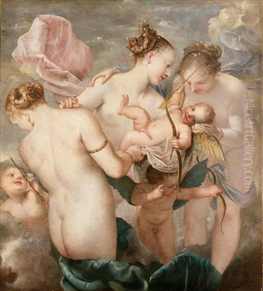 L'educazione Di Cupido Oil Painting by Pietro (Libertino) Liberi