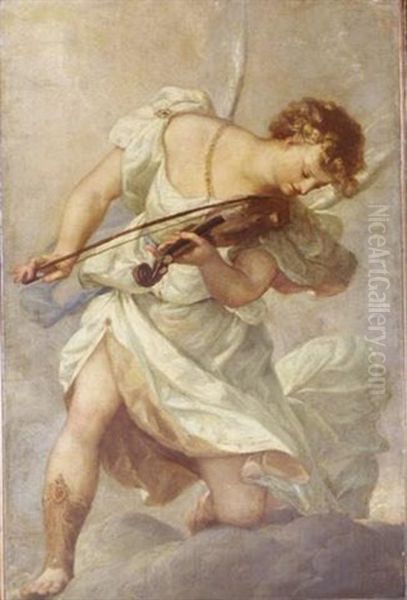 An Angel Playing The Violin Oil Painting by Pietro (Libertino) Liberi