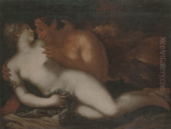 Jupiter And Antiope Oil Painting by Pietro (Libertino) Liberi