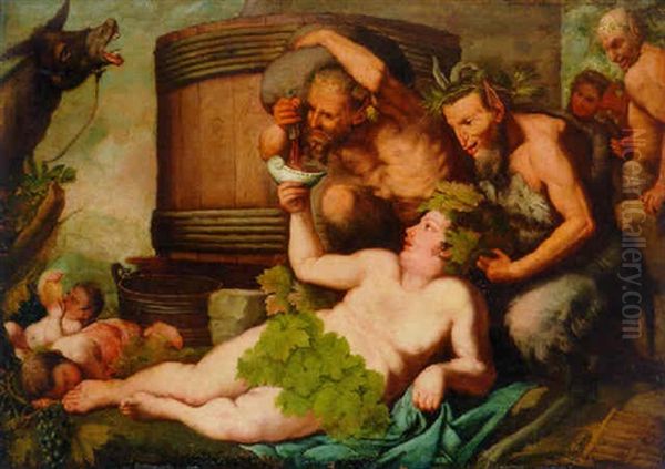 A Bacchanal Oil Painting by Pietro (Libertino) Liberi