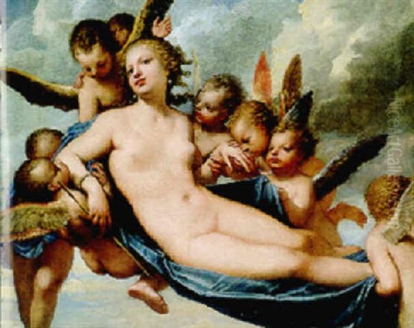 Venus Portee Par Les Amours Oil Painting by Pietro (Libertino) Liberi