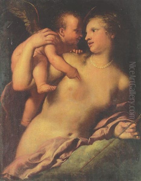 Venus Disarming Cupid Oil Painting by Pietro (Libertino) Liberi