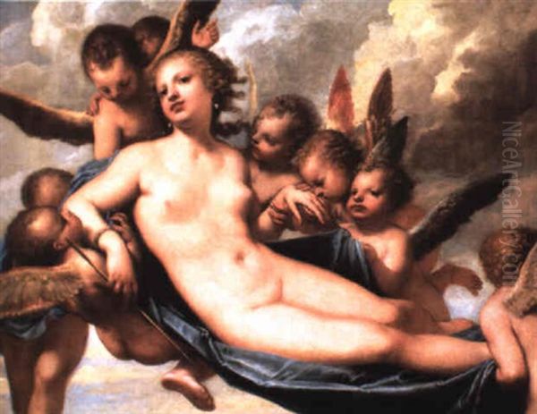 Venus Portee Par Les Amours Oil Painting by Pietro (Libertino) Liberi