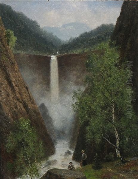 Rjukan Foss Oil Painting by Georg Emil Libert