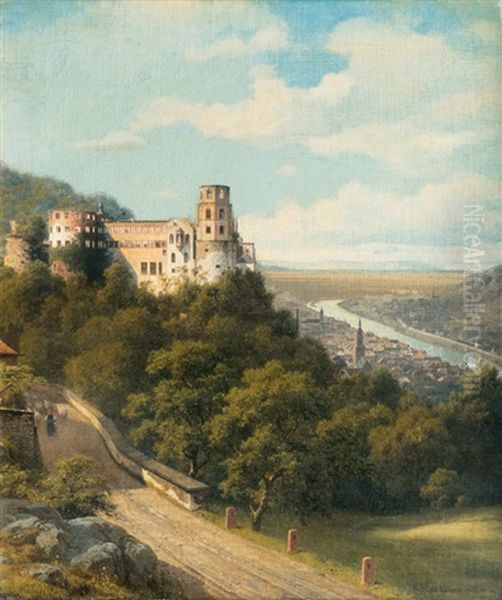 Heidelberg Castle Oil Painting by Georg Emil Libert