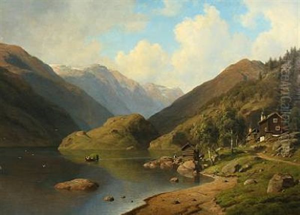 Summerscape From Sognefjorden Norway by Georg Emil Libert