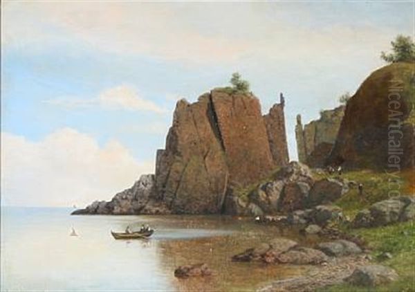 Rocky Coast On Bornholm, Denmark Oil Painting by Georg Emil Libert