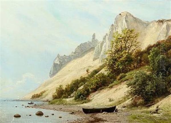 Moens Klint. Sommerspiret Og Graederen Oil Painting by Georg Emil Libert