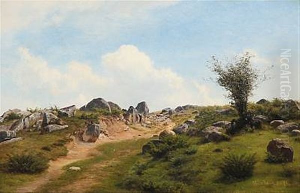 Ved Helligdomsgaarden Paa Bornholm Oil Painting by Georg Emil Libert