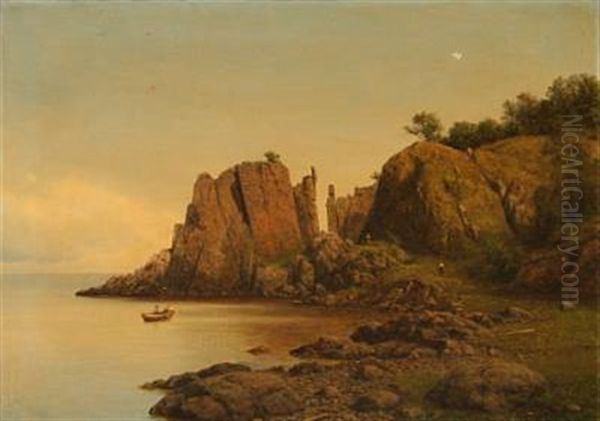 Coastal Scene From Bornholm Island, Denmark Oil Painting by Georg Emil Libert