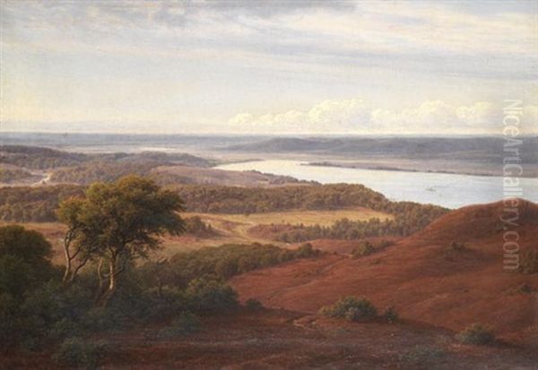 Weite Danische Heidelandschaft Mit Meeresarm Oil Painting by Georg Emil Libert