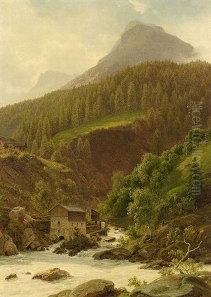 The Millhouse Oil Painting by Georg Emil Libert