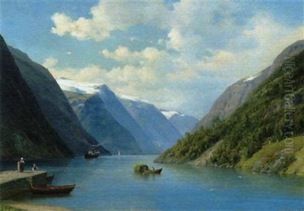 Sorfjorden Ved Odde I Hardanger, Norge Oil Painting by Georg Emil Libert