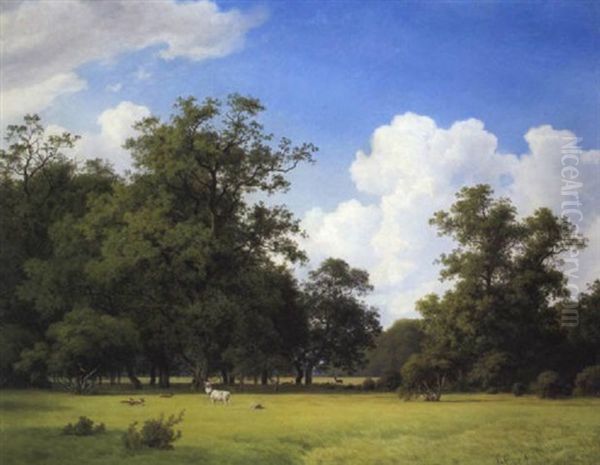 Im Tiergarten Oil Painting by Georg Emil Libert