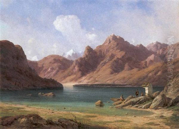 Gebirgssee Oil Painting by Georg Emil Libert