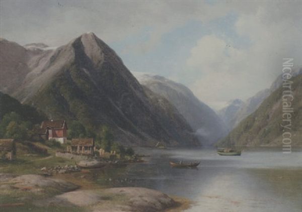 Motiv Fra Balholm, Norge Oil Painting by Georg Emil Libert