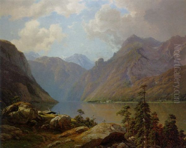 Konigsee Oil Painting by Georg Emil Libert