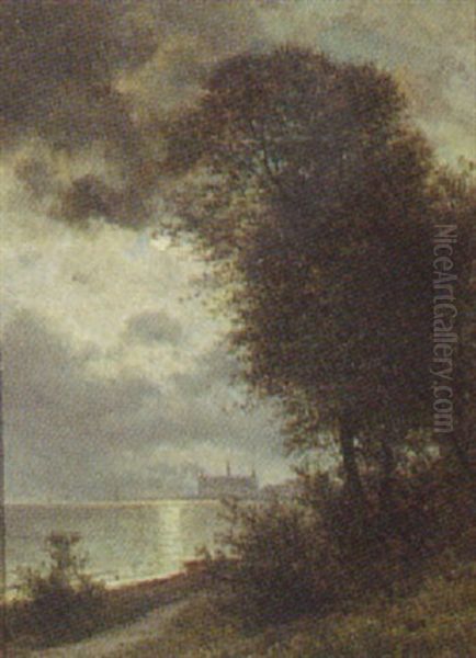 Ved Oresund Oil Painting by Georg Emil Libert