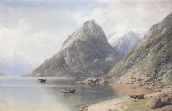 Sognefjord I Norge Oil Painting by Georg Emil Libert