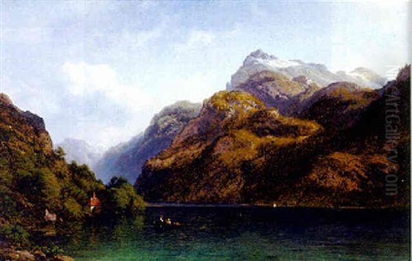 Vierwaldstattersee Mit Blick Auf Die Tellkapelle Oil Painting by Georg Emil Libert