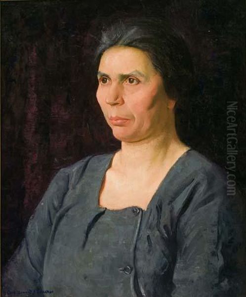 Portrait Of A Woman Oil Painting by Gerrit A. Beneker