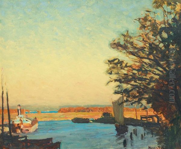 At The River Elde Near Plau Oil Painting by Hans Licht