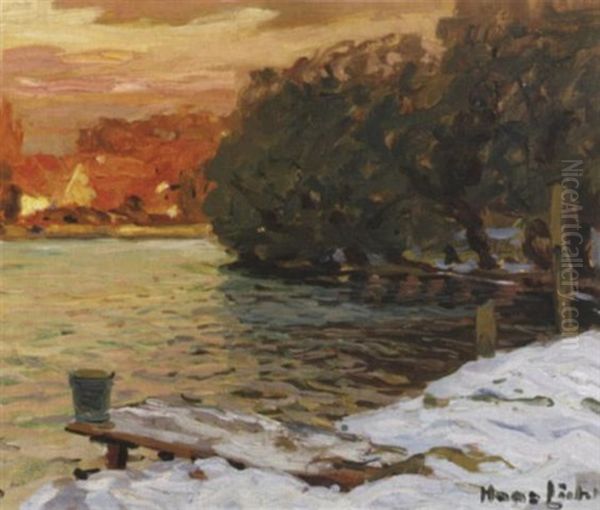 Winterabend Oil Painting by Hans Licht