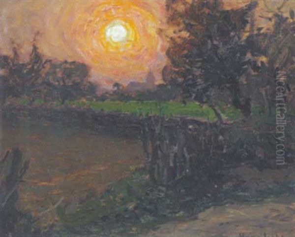 Sonnenuntergang Oil Painting by Hans Licht