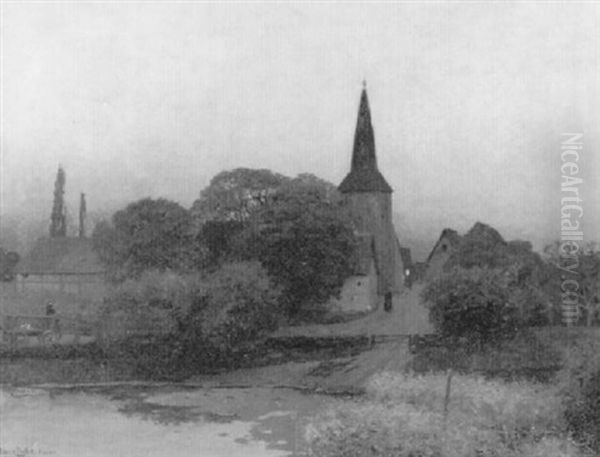 Norddeutsches Dorf Oil Painting by Hans Licht